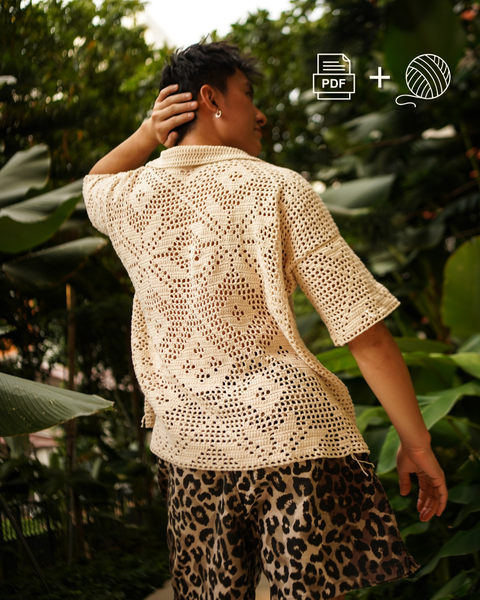 leinwände Top picks Olive Crochet Shirts Palm Beach Filet Shirt - CROCHET KIT – The Club Made